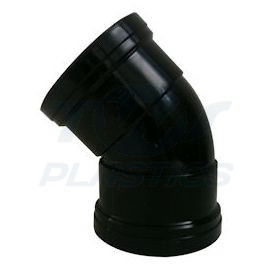110mm Solvent Weald 45 Degree Double Socket Bend Black