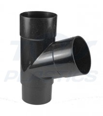 Half Round Black Downpipe 112 Degree Branch 