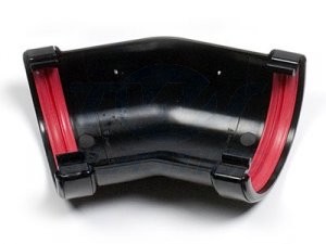 Half Round 135 Degree Gutter Bend Black