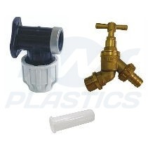 20mm MDPE Wall Plate Garden Tap Kit