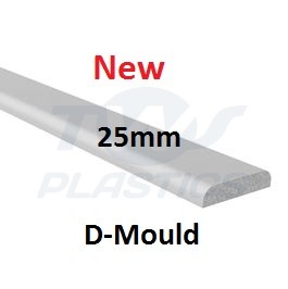 Window Trims 25mm D-Mould x 5m White