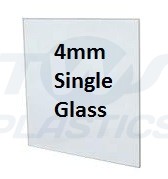 4mm Clear Toughend Single Glass 