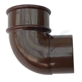 Half Round Brown Downpipe 90.5 Degree Offset Bend