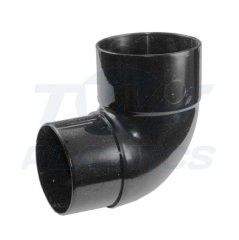 Half Round Black Downpipe 90.5 Degree Offset Bend