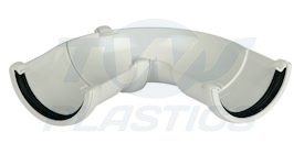 Half Round White 112mm Adjustable Angle