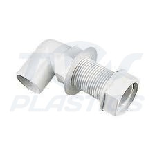 Overflow Waste Pipe Bent Tank Connector 21.5 White