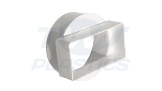 Rectangle Duct To Round Adaptor 100mm White