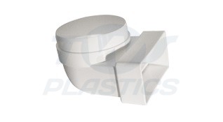 Rectangle To Round 90d Connector ID white