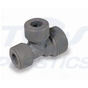 Grey 15mm X 10mm x 10mm Unequal Tee