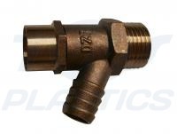 15mm Brass draw-off cock type A lockshield 3/4"