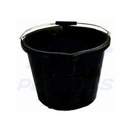Builders Bucket Black Plastic 12Lt