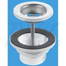 Chroam 1 1/4" Basin Waste Centre Screw Chain & Plug