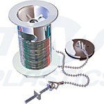 1 1/4" Basin Waste Slotted Chrome Chain & Plug 