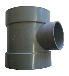 110mm Soil Short Boss Pipe 50mm Inlet Grey