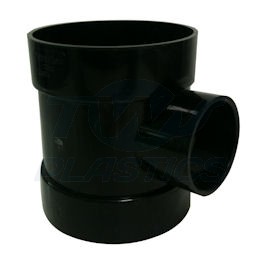 110mm Soil Short Boss Pipe 50mm Inlet Black