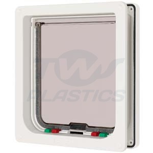 White Large Cat / Small Dog Flap