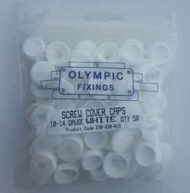 Large White Plastic Screw Cover Caps
