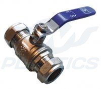 15mm Chrome Plated Full Flow Lever Ball Valve Blue Handle