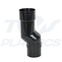 Half Round Black Downpipe Mini Offset