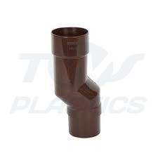 Half Round Brown Downpipe Mini Offset
