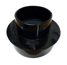 110mm Soil - 68mm Rainwater Downpipe Adaptor (Aquaflow) Black
