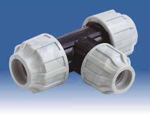 25mm -20mm-25mm MDPE Compression Reducing Tee