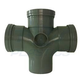 Soil Pipe Triple Socket Cross Tee Pushfit 110mm 90 Degree