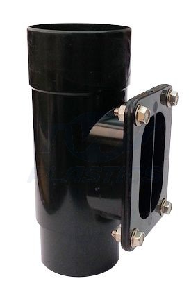 Half Round Black Downpipe Access Pipe