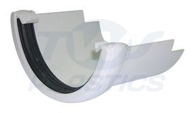 Half Round to Cast Iron Adaptor White