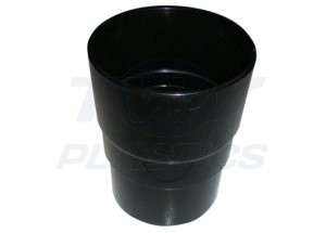 Half Round Black Downpipe Socket 68mm