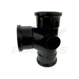 Soil Pipe Push Fit 110mm 90 Degree Branch Triple Socket Bossed