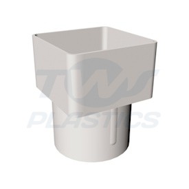 Square Line White to Round Downpipe Adaptor