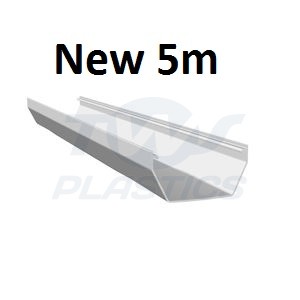 Square Line White 5m Gutter