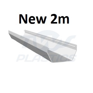 Square Line White 2m Gutter