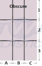 Rectangle Lead Style 4mm Obscure / Clear Float Sealed Glass Unit