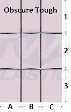 Rectangle Lead Style 4mm Obscure Tough / Clear Tough Sealed Glass Unit