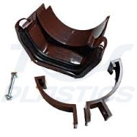 Square Line Brown To Half Round Cast Gutter Adaptor
