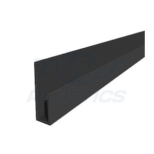 Black Gloss 10mm U-Channel 5m
