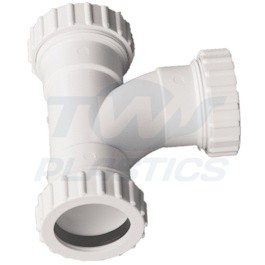 Compression Waste Pipe 40mm 90 degree Swept Tee White