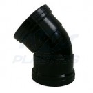 110mm Solvent Weald 45 Degree Double Socket Bend Black