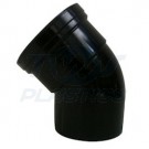 110mm Solvent Weald 45 Single Socket Bend Black