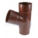 Half Round Brown Downpipe 112 Degree Branch 68mm