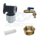 25mm MDPE Wall Plate Garden 1/4 Turn Tap Kit