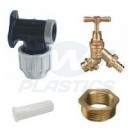 25mm MDPE Wall Plate Garden Check Tap Kit