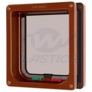 Brown 4 Way Locking Cat Flap with Door Liner