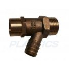 15mm Brass draw-off cock type A lockshield 3/4"