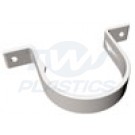 Half Round White Downpipe Flush Clip