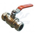 22mm Chrome Plated Full Flow Lever Ball Valve Red Handle