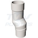 Half Round White Downpipe Mini Offset
