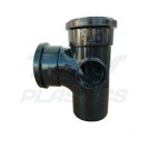 110mm Solvent Weald 90 Degree Branch Double Socket 63mm 2 Boss Black